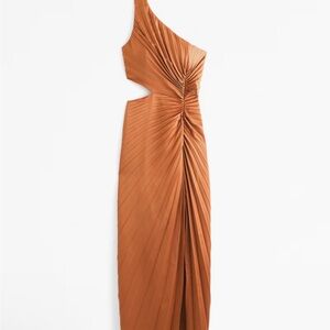 Abercrombie & Fitch Orange Asymmetrical One Shoulder Dress